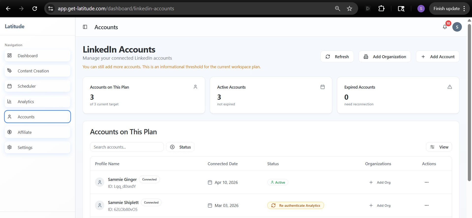 Latitude screenshot for this article